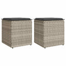 vidaXL 2 db világosszürke polyrattan kerti szék párnával 40x40x43 cm
