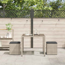vidaXL 2 db világosszürke polyrattan kerti szék párnával 40x40x43 cm