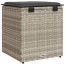 vidaXL 2 db világosszürke polyrattan kerti szék párnával 40x40x43 cm