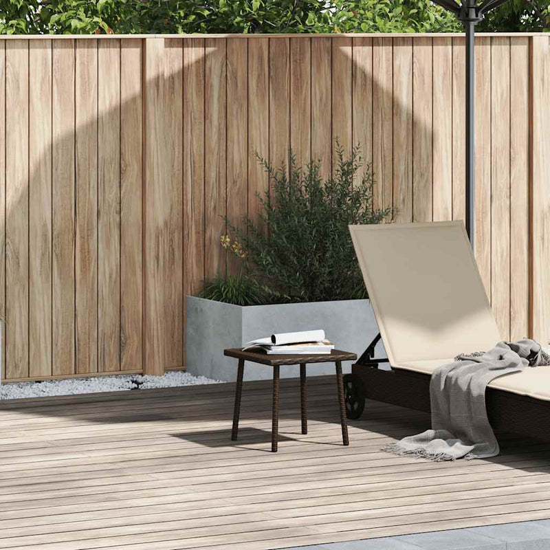 vidaXL téglalap barna polyrattan kerti dohányzóasztal 40x40x37cm