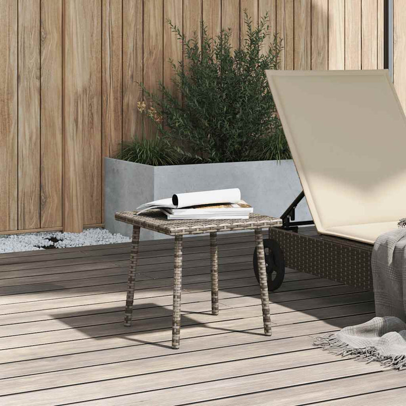 vidaXL téglalap szürke polyrattan kerti dohányzóasztal 40x40x37cm