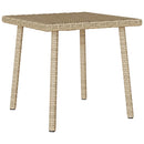 vidaXL téglalap bézs polyrattan kerti dohányzóasztal 40x40x37cm