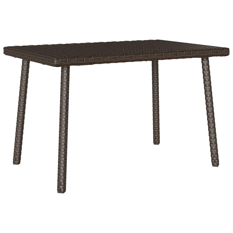 vidaXL téglalap barna polyrattan kerti dohányzóasztal 60x40x37cm