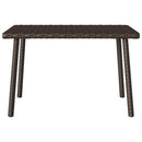 vidaXL téglalap barna polyrattan kerti dohányzóasztal 60x40x37cm