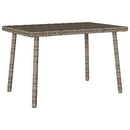 vidaXL téglalap szürke polyrattan kerti dohányzóasztal 60x40x37cm