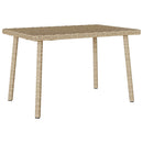 vidaXL téglalap bézs polyrattan kerti dohányzóasztal 60x40x37cm