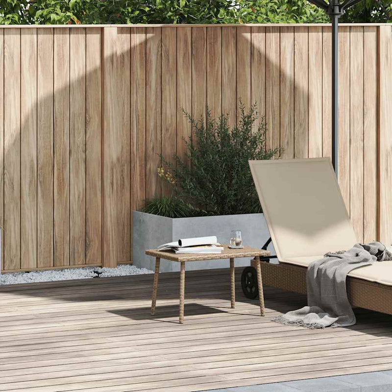 vidaXL téglalap bézs polyrattan kerti dohányzóasztal 60x40x37cm