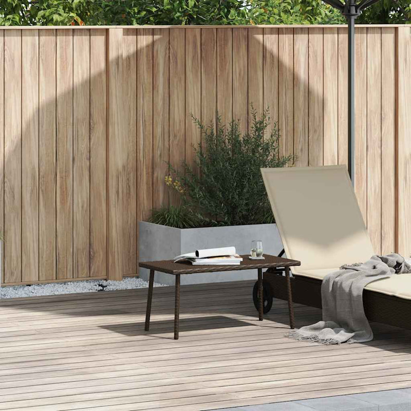 vidaXL téglalap barna polyrattan kerti dohányzóasztal 80x40x37cm