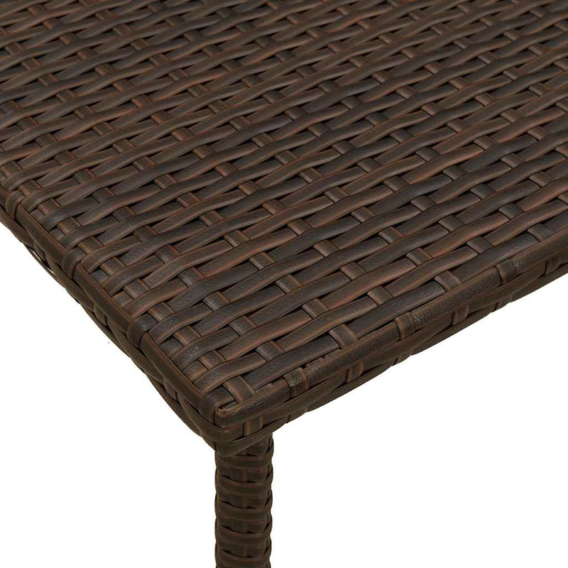 vidaXL téglalap barna polyrattan kerti dohányzóasztal 80x40x37cm
