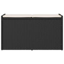 vidaXL fekete polyrattan kültéri tárolópad párnával 100 cm