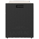 vidaXL fekete polyrattan kültéri tárolópad párnával 100 cm