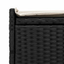 vidaXL fekete polyrattan kültéri tárolópad párnával 100 cm