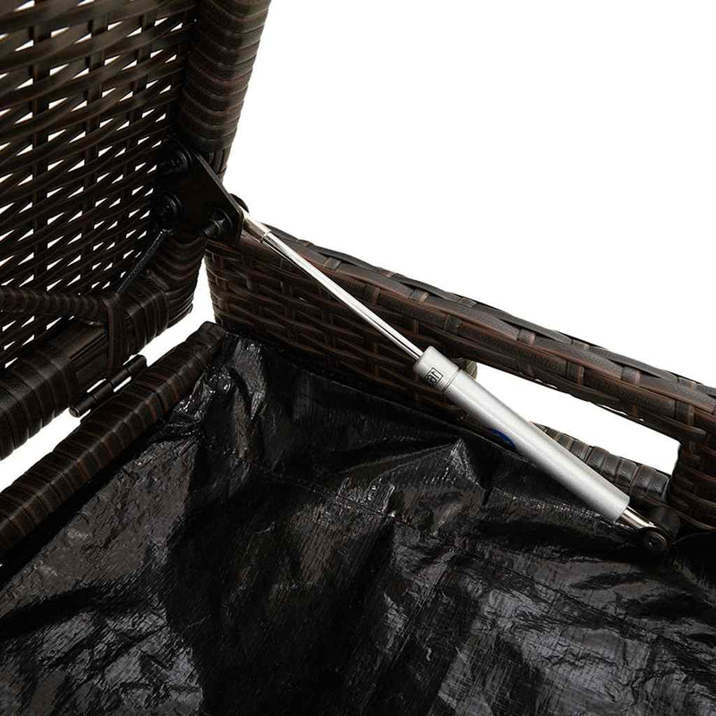 vidaXL barna polyrattan kültéri tárolópad párnával 100 cm