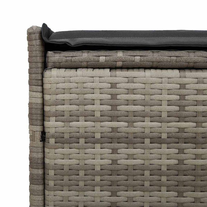 vidaXL szürke polyrattan kültéri tárolópad párnával 100 cm