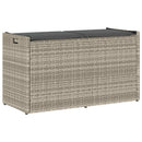 vidaXL világosszürke polyrattan kültéri tárolópad párnával 100 cm