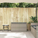 vidaXL világosszürke polyrattan kültéri tárolópad párnával 100 cm