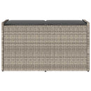 vidaXL világosszürke polyrattan kültéri tárolópad párnával 100 cm