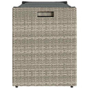 vidaXL világosszürke polyrattan kültéri tárolópad párnával 100 cm