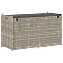 vidaXL világosszürke polyrattan kültéri tárolópad párnával 100 cm