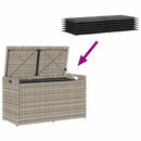 vidaXL világosszürke polyrattan kültéri tárolópad párnával 100 cm