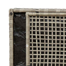 vidaXL világosszürke polyrattan kültéri tárolópad párnával 100 cm
