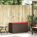 vidaXL barna polyrattan kültéri tárolópad párnával 100 cm