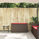 vidaXL barna polyrattan kültéri tárolópad párnával 100 cm