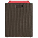 vidaXL barna polyrattan kültéri tárolópad párnával 100 cm