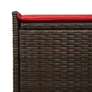 vidaXL barna polyrattan kültéri tárolópad párnával 100 cm
