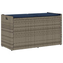 vidaXL szürke polyrattan kültéri tárolópad párnával 100 cm