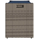 vidaXL szürke polyrattan kültéri tárolópad párnával 100 cm