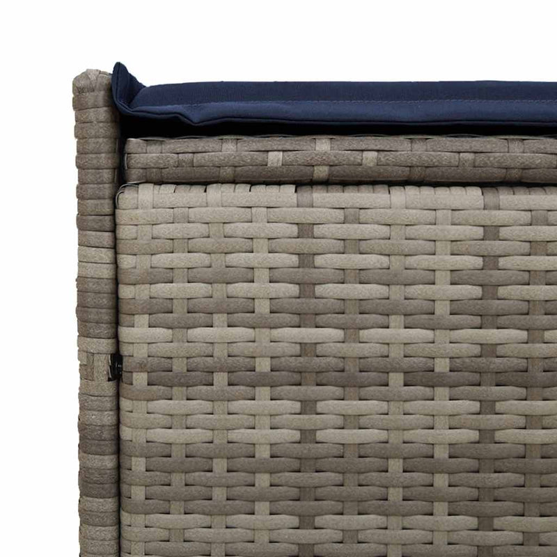 vidaXL szürke polyrattan kültéri tárolópad párnával 100 cm