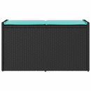 vidaXL fekete polyrattan kültéri tárolópad párnával 100 cm