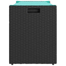 vidaXL fekete polyrattan kültéri tárolópad párnával 100 cm