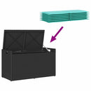 vidaXL fekete polyrattan kültéri tárolópad párnával 100 cm