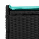 vidaXL fekete polyrattan kültéri tárolópad párnával 100 cm