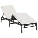 vidaXL fekete polyrattan napozóágy párnával