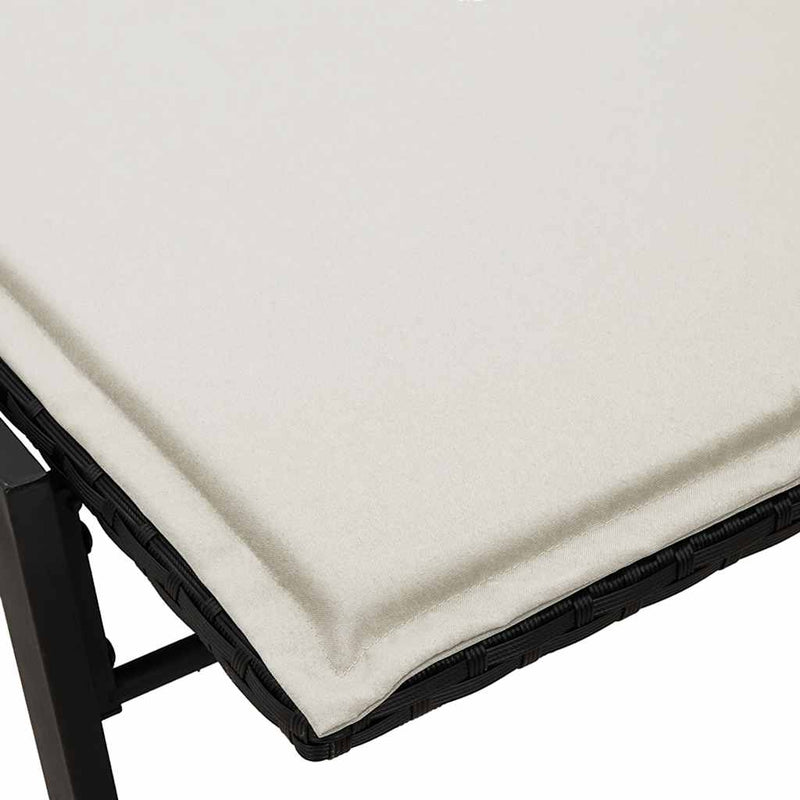 vidaXL fekete polyrattan napozóágy párnával