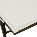 vidaXL barna polyrattan napozóágy párnával