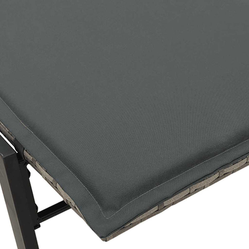 vidaXL szürke polyrattan napozóágy párnával