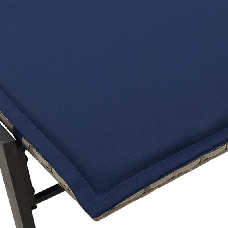 vidaXL szürke polyrattan napozóágy párnával
