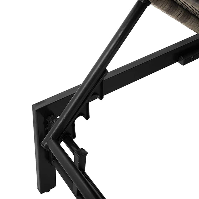 vidaXL szürke polyrattan napozóágy párnával