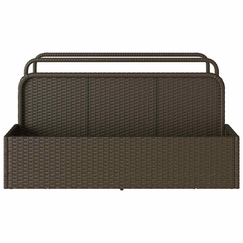 vidaXL barna polyrattan medence melletti úszótároló 110x100x57 cm