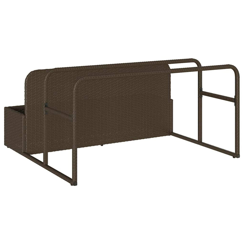 vidaXL barna polyrattan medence melletti úszótároló 110x100x57 cm