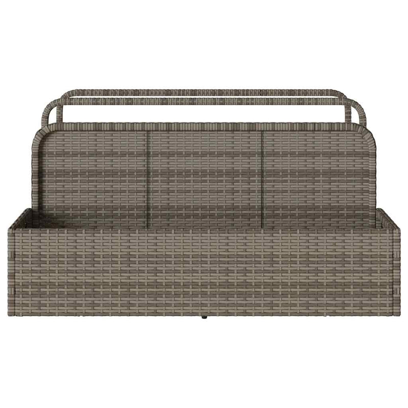 vidaXL szürke polyrattan medence melletti úszótároló 110x100x57 cm