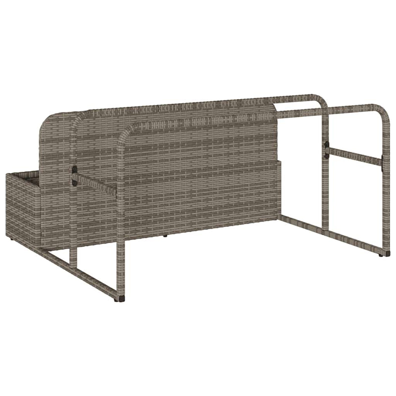 vidaXL szürke polyrattan medence melletti úszótároló 110x100x57 cm