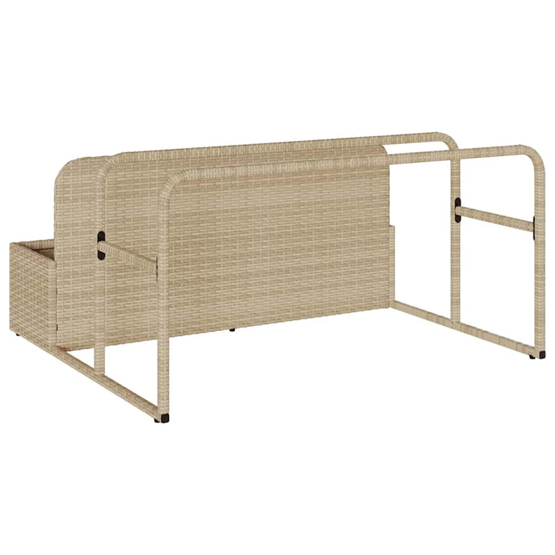 vidaXL bézs polyrattan medence melletti úszótároló 110x100x57 cm