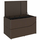 vidaXL összecsukható napozóágy párnával és tárolóval barna polyrattan
