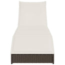 vidaXL összecsukható napozóágy párnával és tárolóval barna polyrattan