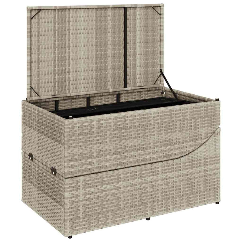 vidaXL összecsukható napozóágy párnával és tárolóval polyrattan